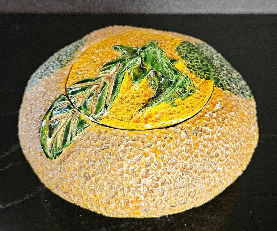 【千家十職】永楽善五郎　造　柚(ゆず)蓋物　香炉　共箱　共布　茶道具　茶器