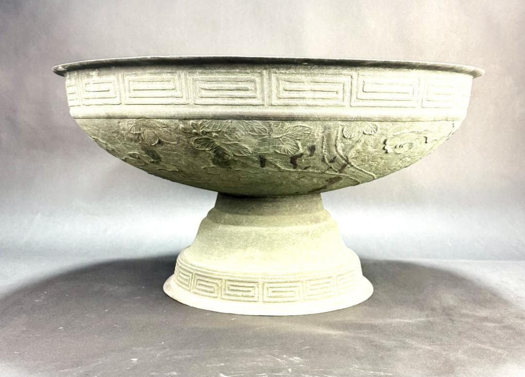 中国 青銅器 古代 鳳凰文特大鉢 約10kg 唐物 骨董 入手困難WWST092
