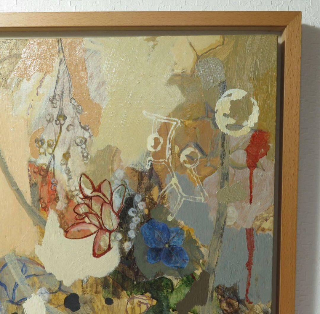 荻野夕奈　Garden-26 2011 油絵額装 現在ご活躍中の人気画家