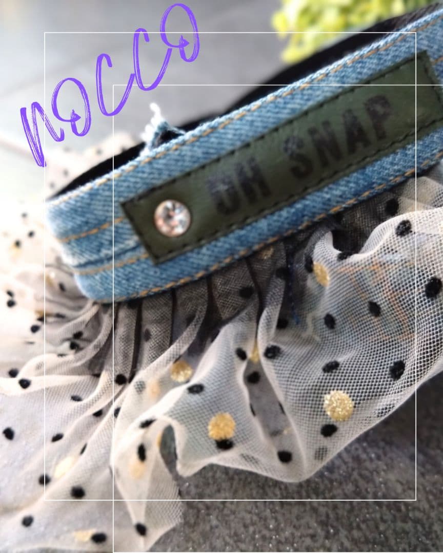 №728【DENIM Remake チュールSHOLDER♥】デニムストラップ