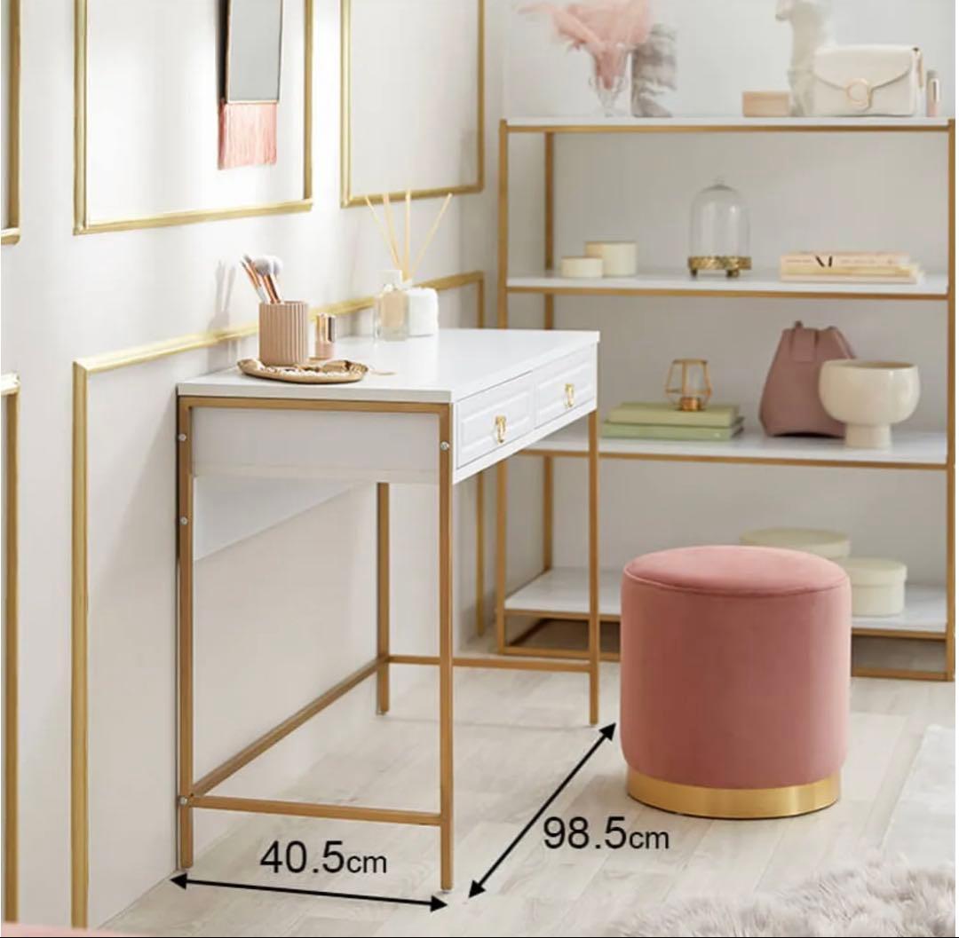 ホワイトデスク 2引き出し付き 98.5cm