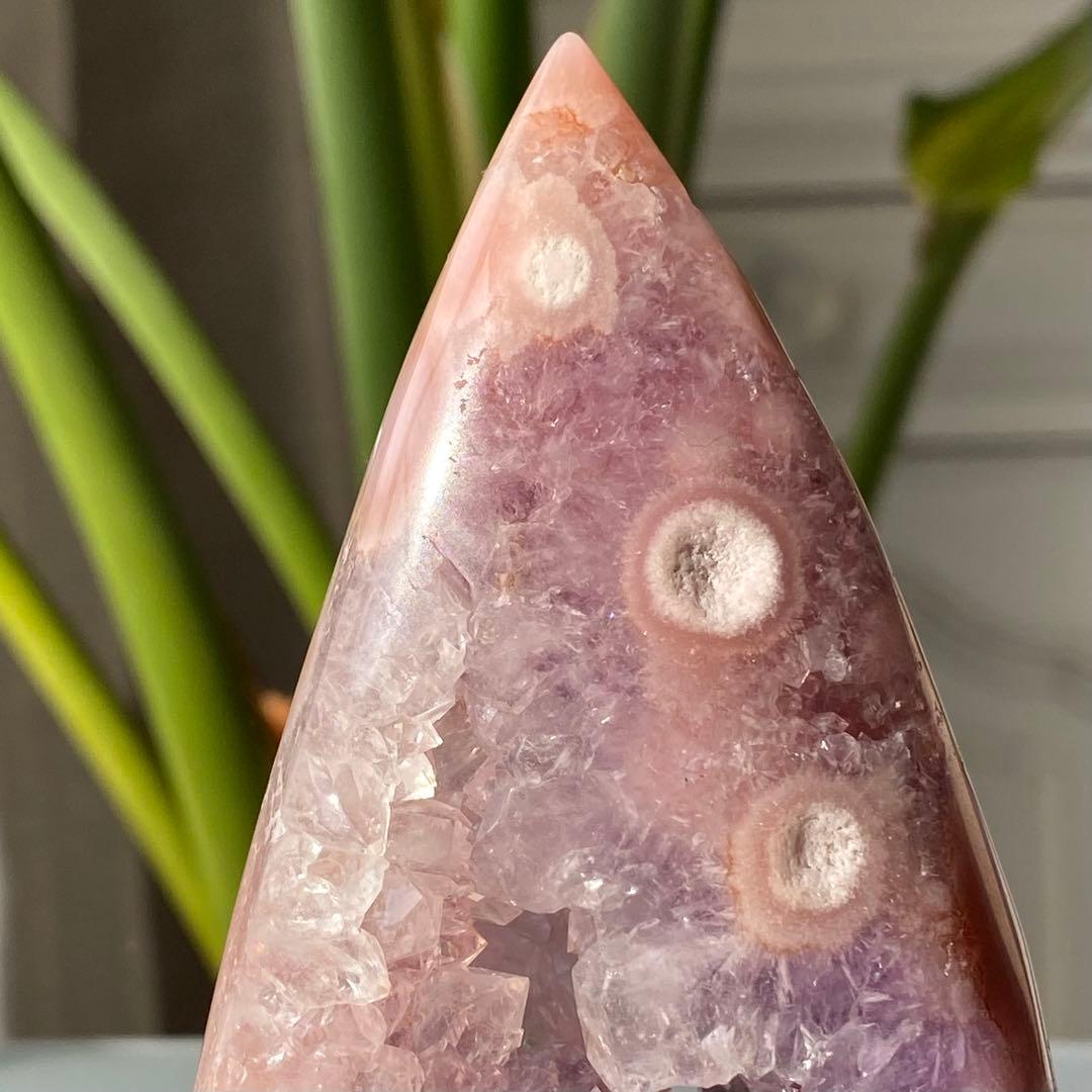 【 高品質 ピンクアメジスト フラワーアゲート 原石 フレイム 約251g 】