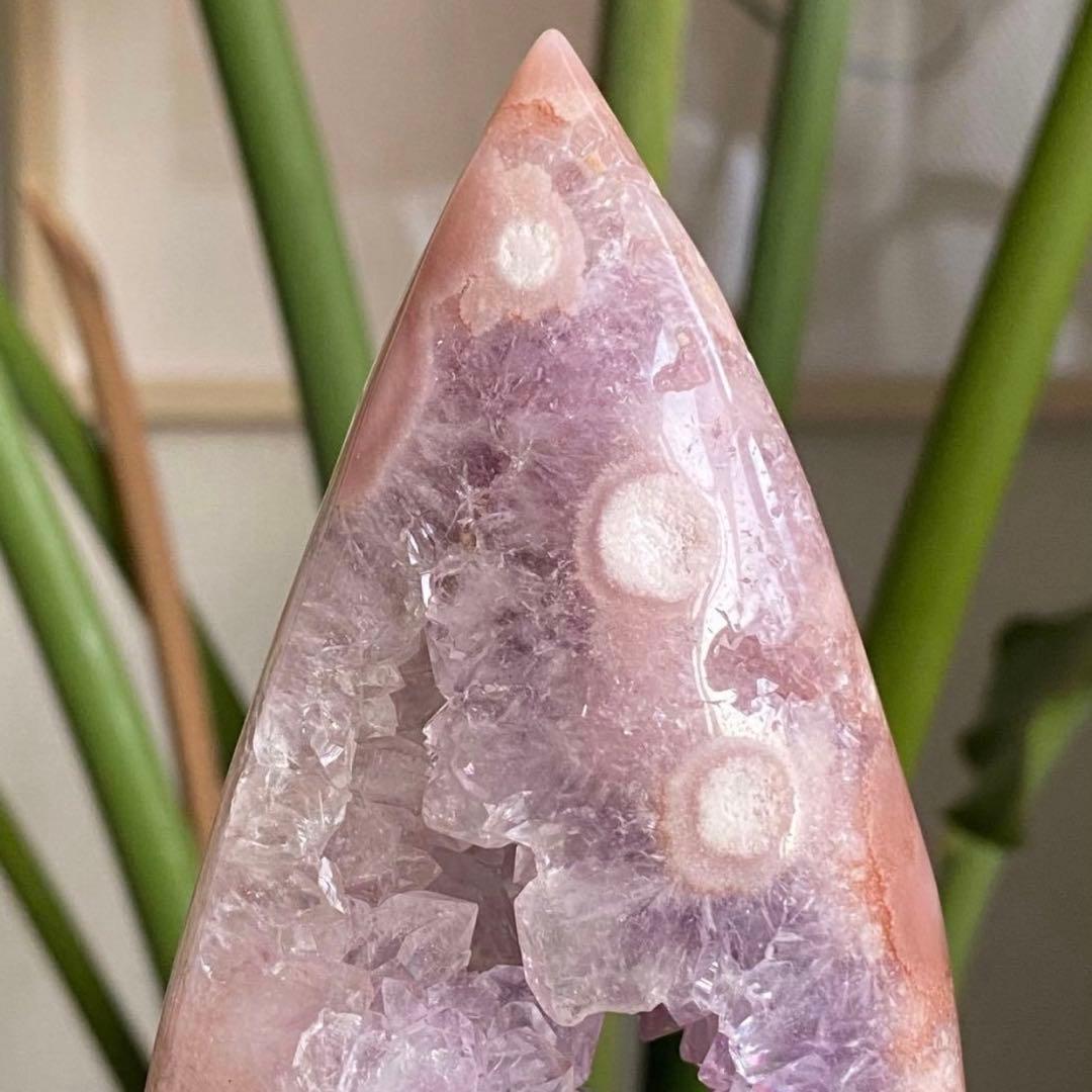 【 高品質 ピンクアメジスト フラワーアゲート 原石 フレイム 約251g 】