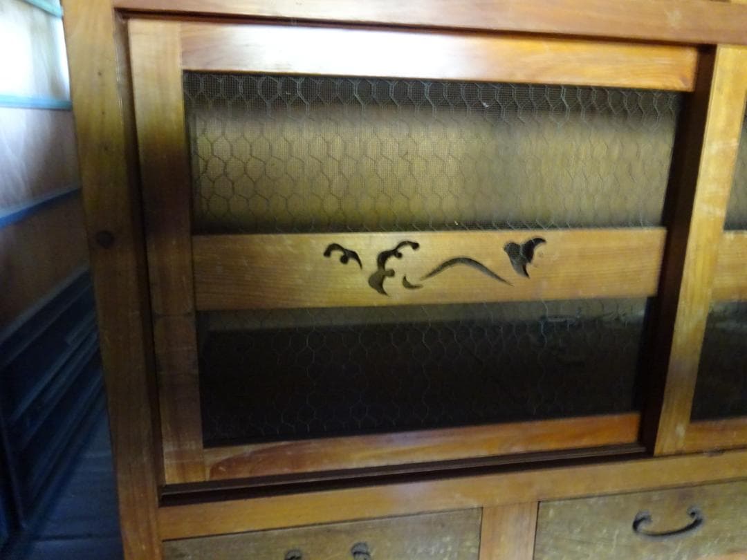 ★最終値 水屋　食器棚　アンティーク　レトロ　古民家蔵出　箪笥　古い家具 訳あり