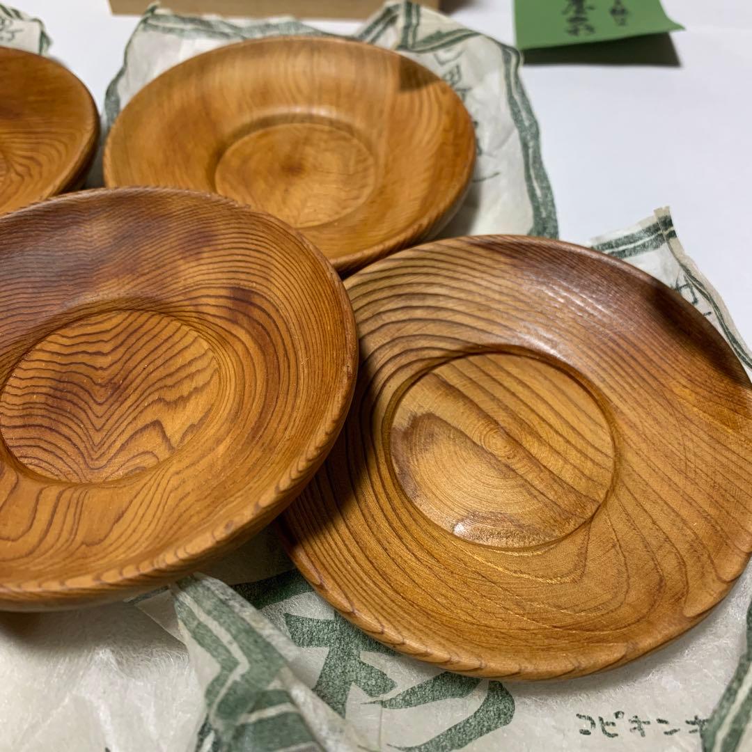 【貴重】屋久杉　茶托　煎茶道具　桐箱入り