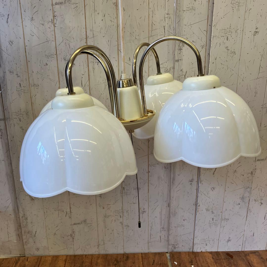 ②丸善電機 ラッキー 花モチーフ 4灯シャンデリア 白熱灯器具 テーブルライト