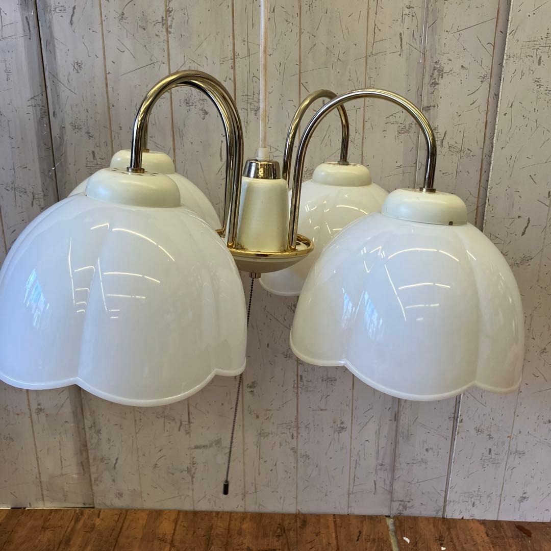 ②丸善電機 ラッキー 花モチーフ 4灯シャンデリア 白熱灯器具 テーブルライト