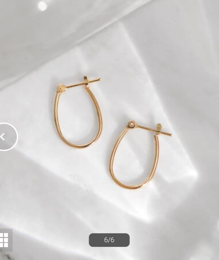 【アネモネ】オーバルフープピアスK10