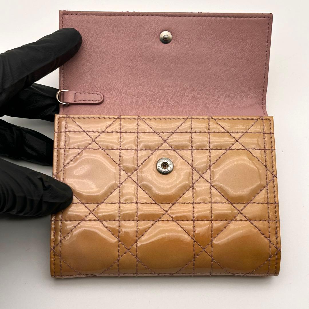 Christian Dior ディオール 二つ折り財布 エナメル レザー 良品