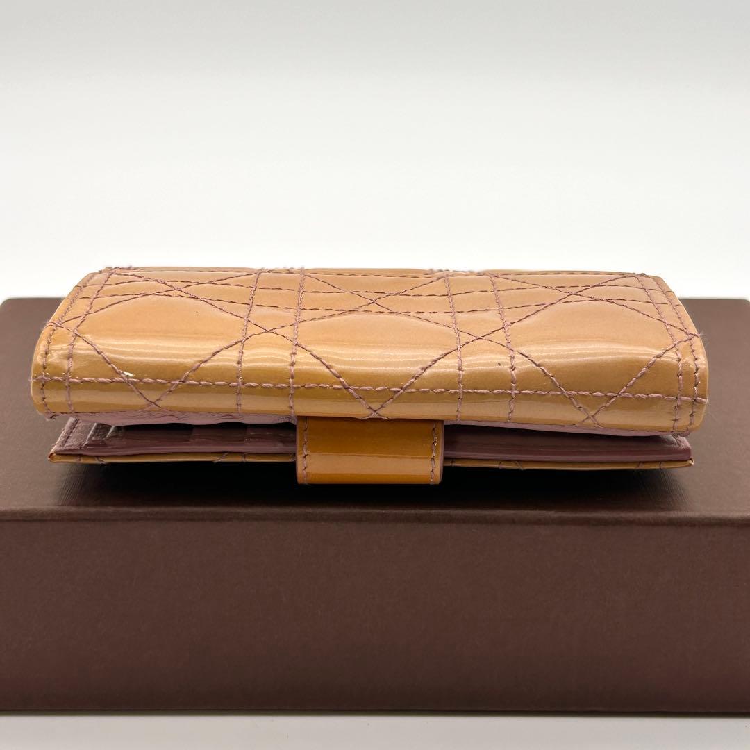 Christian Dior ディオール 二つ折り財布 エナメル レザー 良品