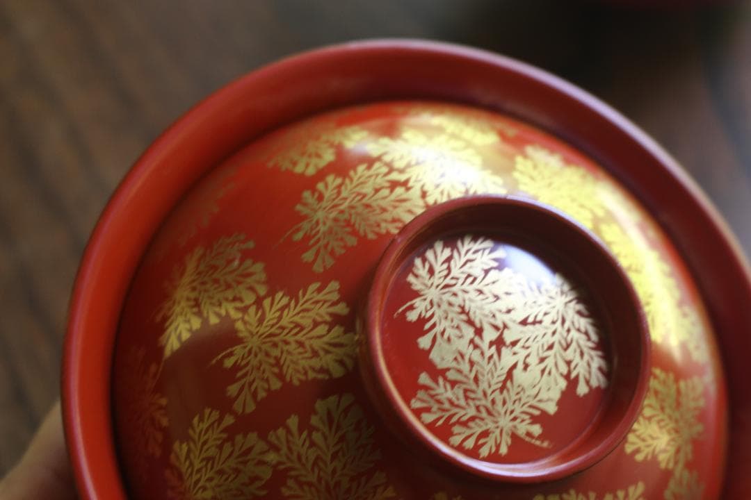 時代逸品！上質朱漆に極上信夫蒔絵の映えるお椀2点（検輪島塗懐石椀蒔絵椀