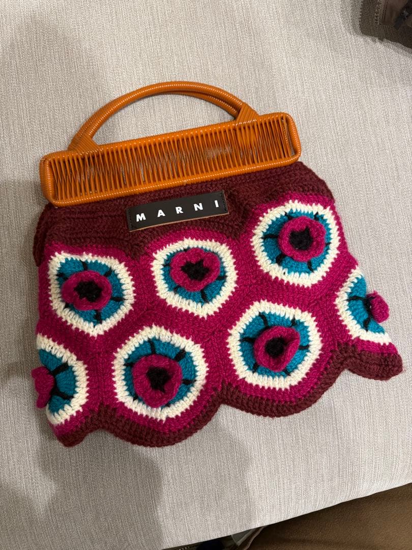 【セシリさん専用】MARNI マルチカラー かぎ針編み ハンドバッグ