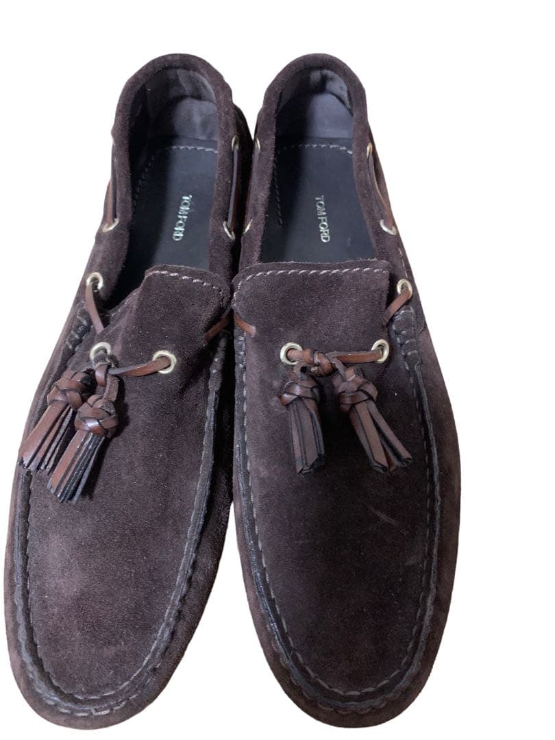 TOM FORD スエード タッセルローファー モカシン ブラウン サイズ7