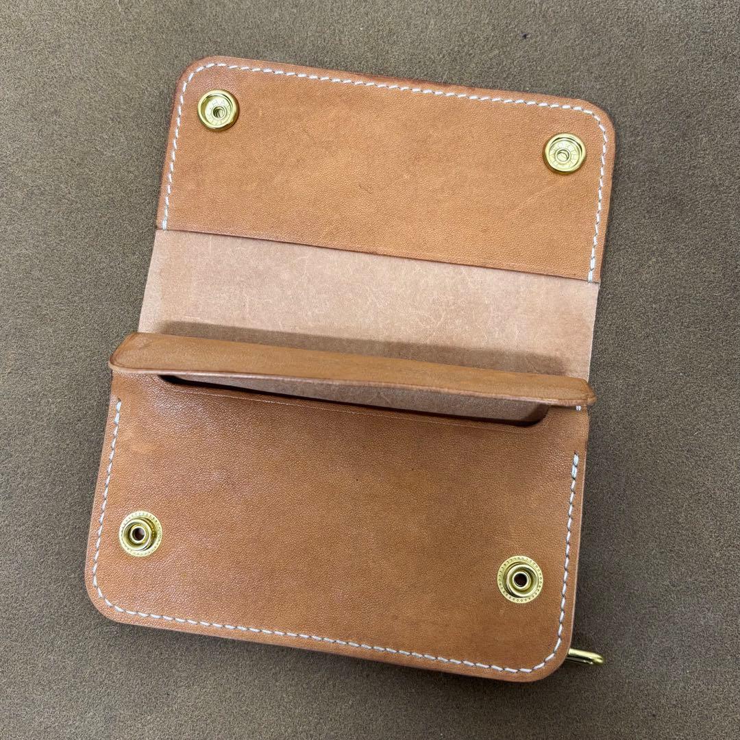 ホースバット　トラッカーウォレット　ミドル　ナチュラル　3層　Guidi