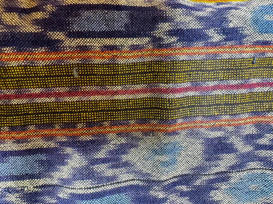 週末値下げヴィンテージイカット綿麻 インドネシア製 120x240cm