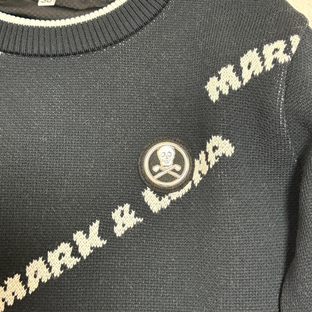 MARK & LONA マーク＆ロナ ロゴ　ニット スウェット ブラック 38