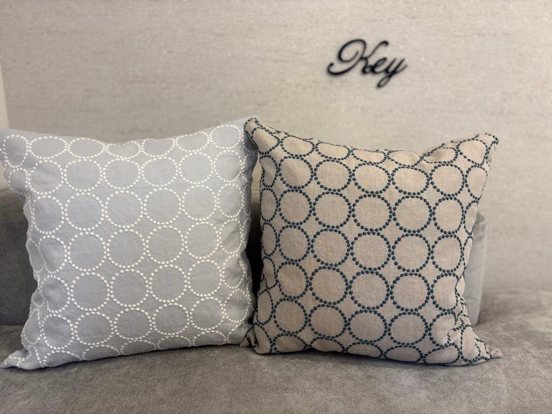 ミナペルホネン　ハンドメイドクッションカバー★タンバリンライトグレー Xホワイト