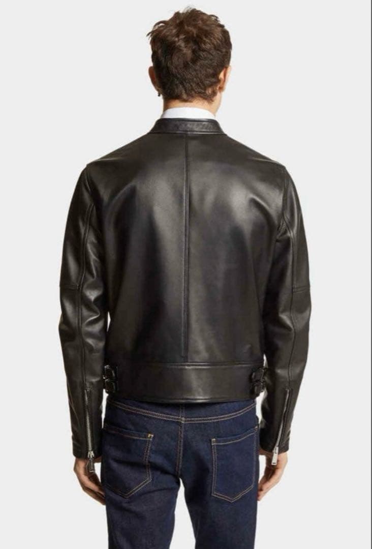 DSQUARED2 ラムレザー シングルライダースジャケット 42