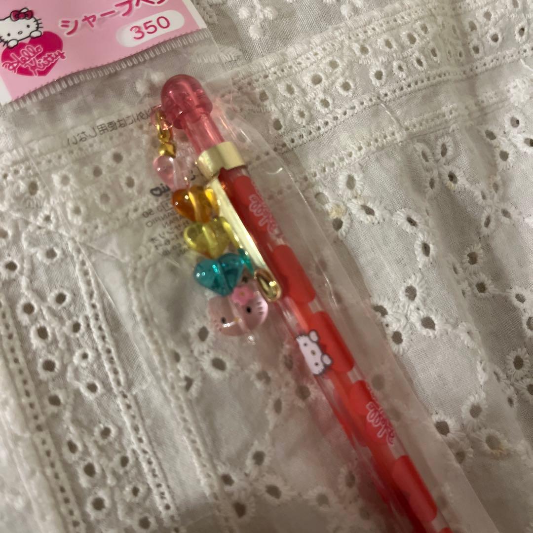 レア‼️レトロ‼️カラフルキティビーズチャーム付きハローキティシャープペンシル