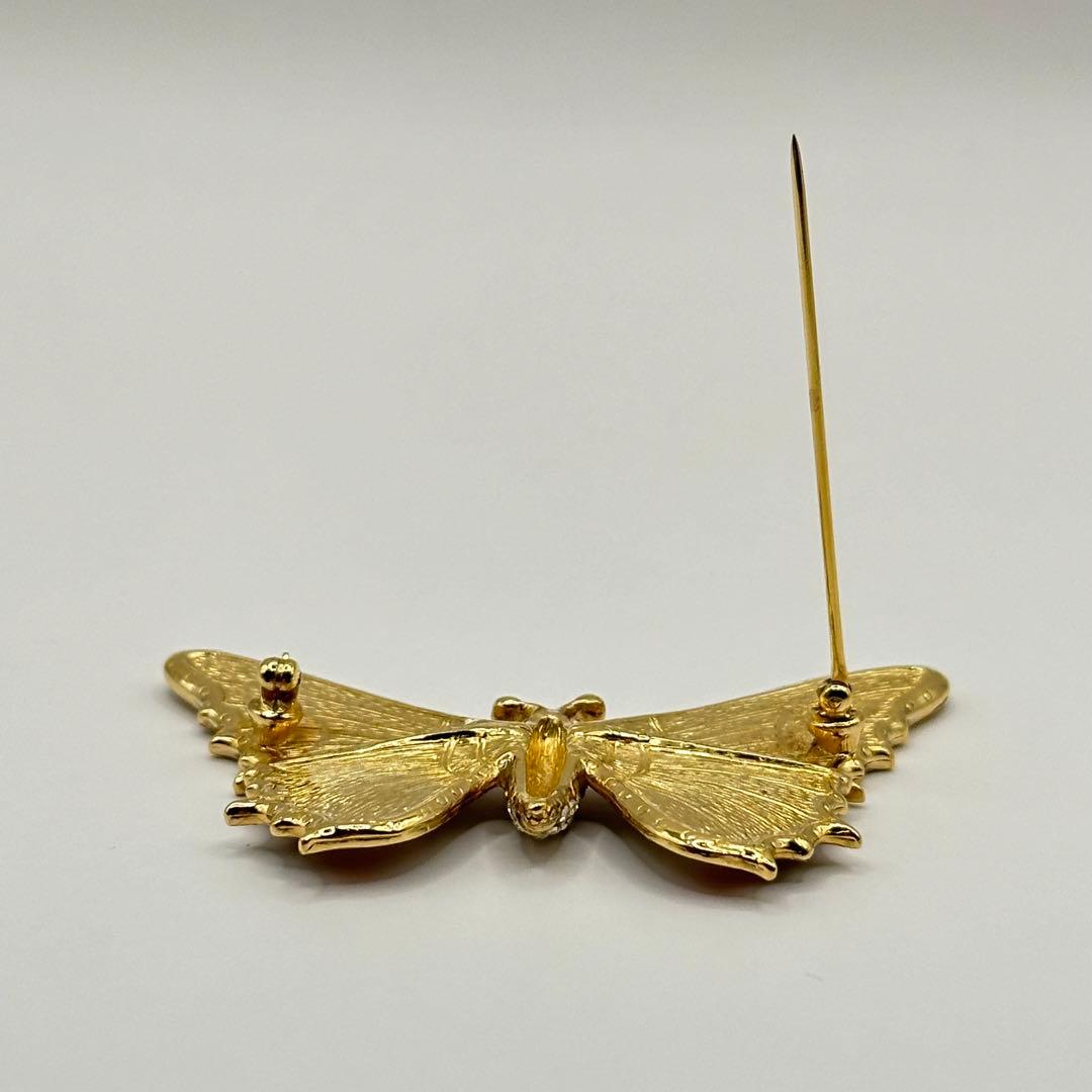 【希少】CINER サイナー ブローチ バタフライ ラインストーン マルチカラー