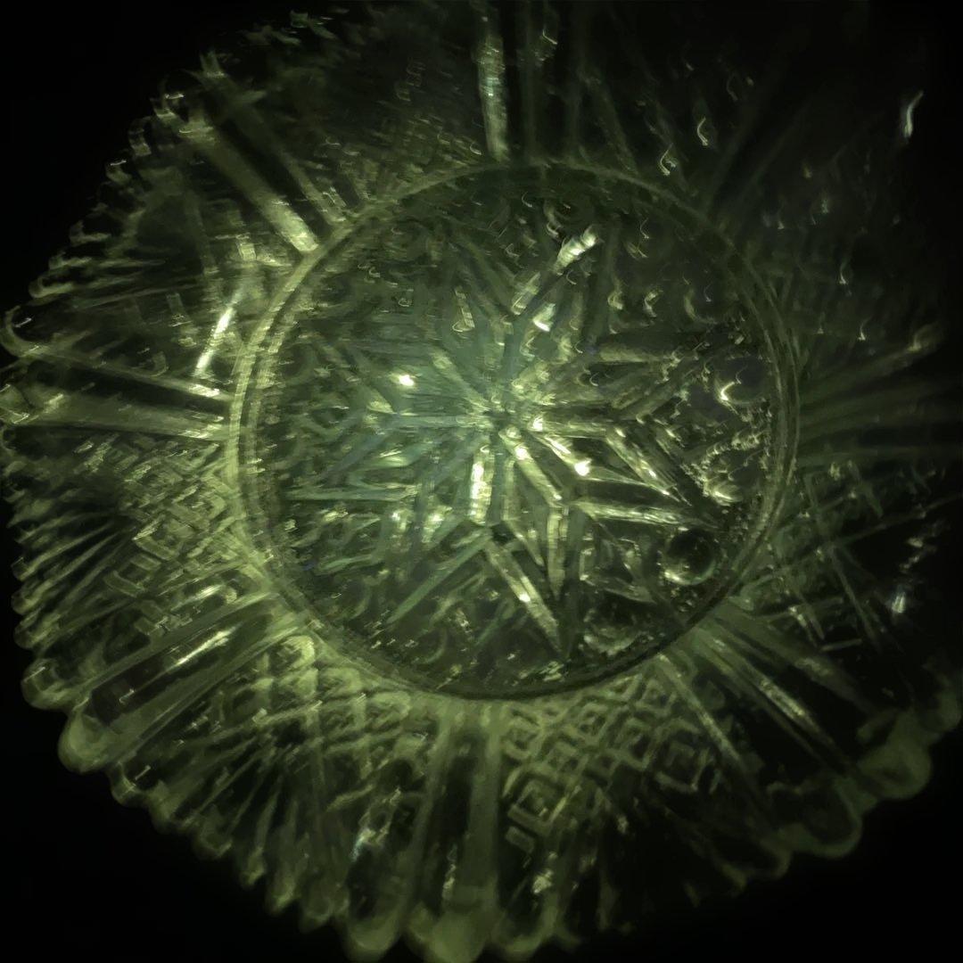 骨董 アンティーク プレスガラス皿 古ガラス 民芸 明治 大正　2個セット