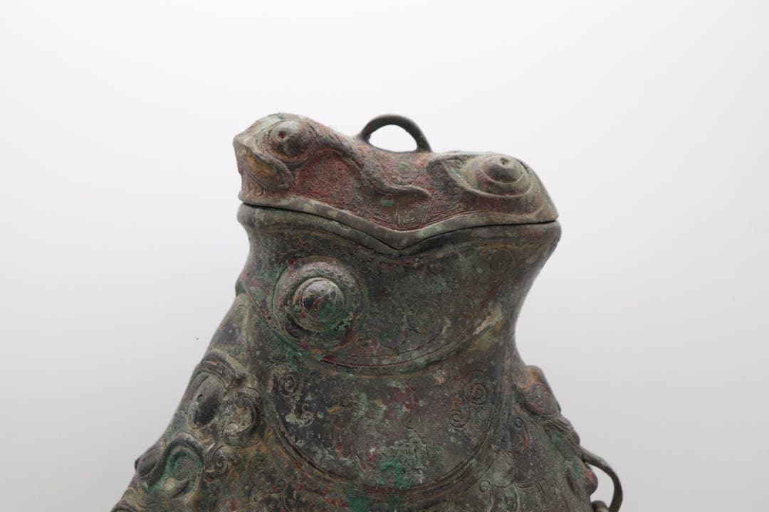 貴重　中国　古青銅器　魚型銅瓶　アンティーク　送料込み250922