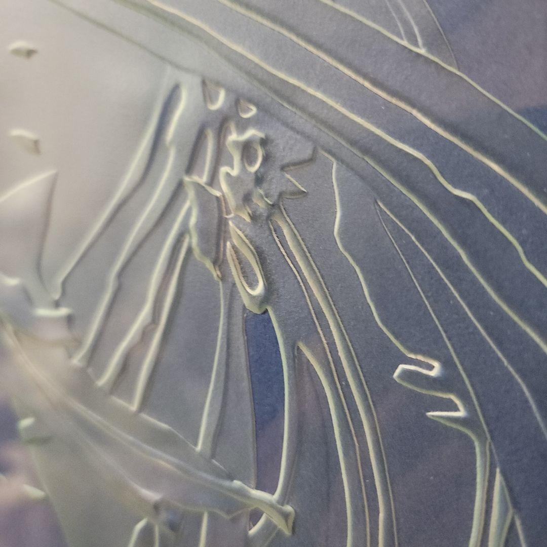 エッチング ガラス彫刻　ヴィンテージアート工芸品　額入り　ミュシャの絵モチーフ