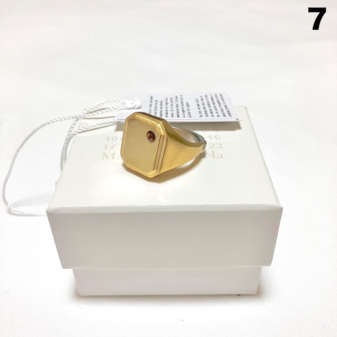 新品 7 マルジェラ 22aw スクエアリング 指輪 金 4318