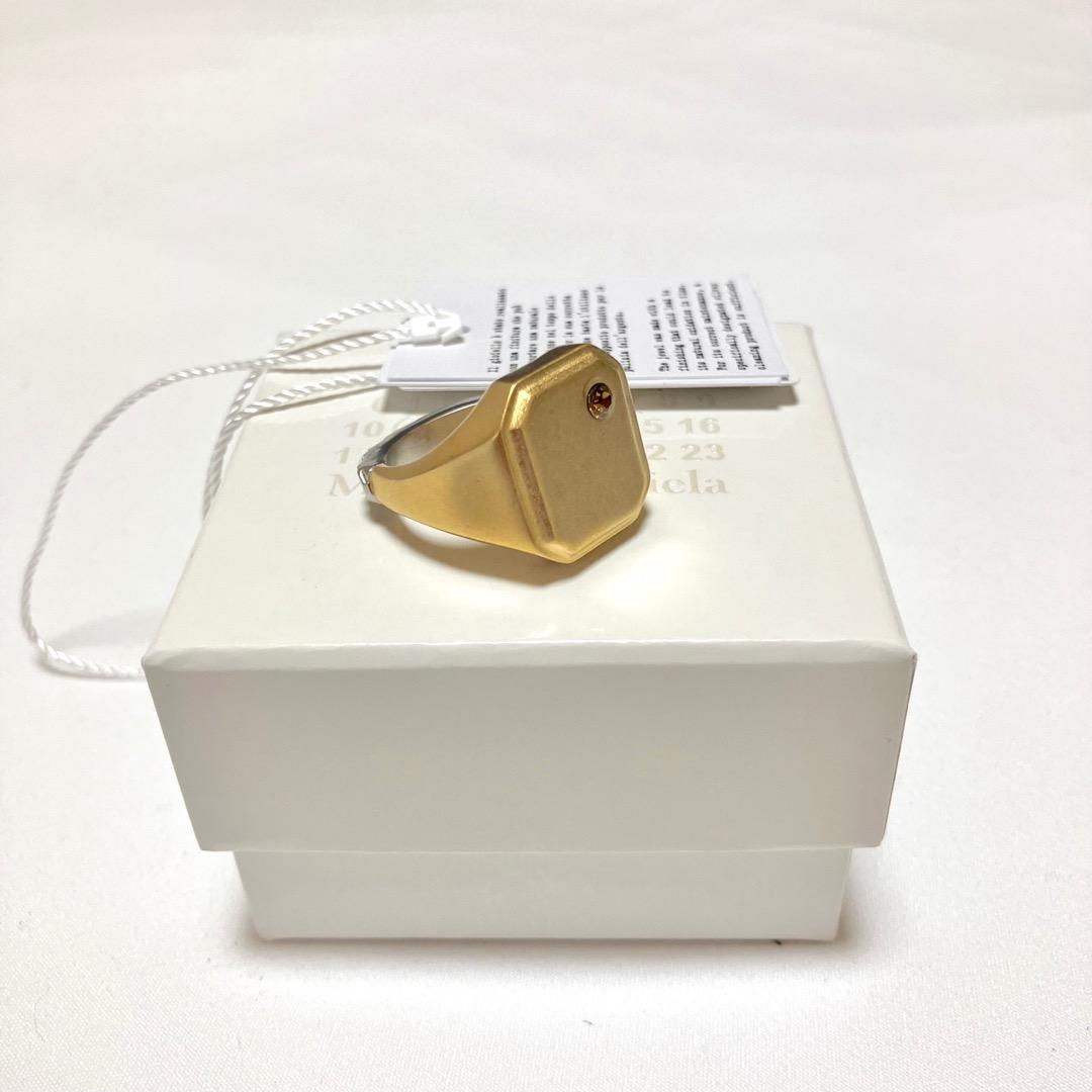 新品 7 マルジェラ 22aw スクエアリング 指輪 金 4318