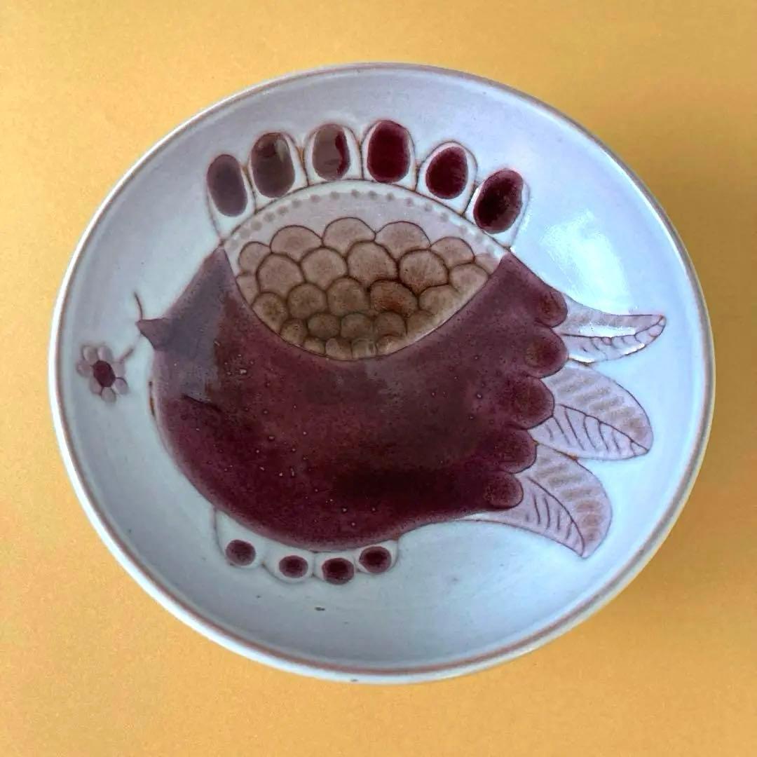 フランス　ヴィンテージ　ジャン/ロベール・クルティエ　ボウル　鳥と花