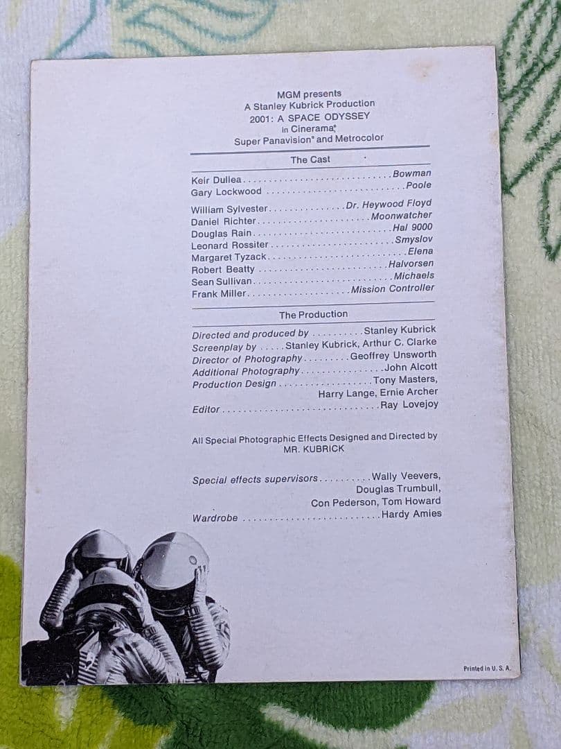 「 2001年宇宙の旅 」アメリカ初公開前 マスコミ対象試写会 配布パンフレット