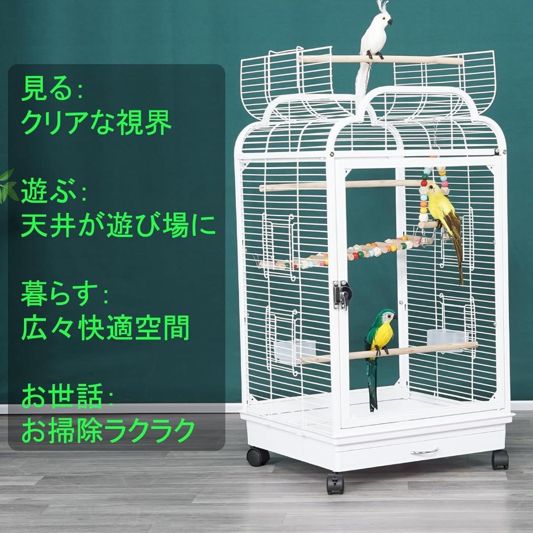 【新品】Ruexue鳥かご 透明アクリル扉 46x43x86 オープントップ