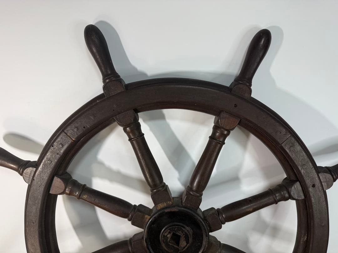 ◆舵輪◆直径約90㎝◆アンティークオブジェ◆木製◆大型◆操舵輪◆船舵◆舵◆