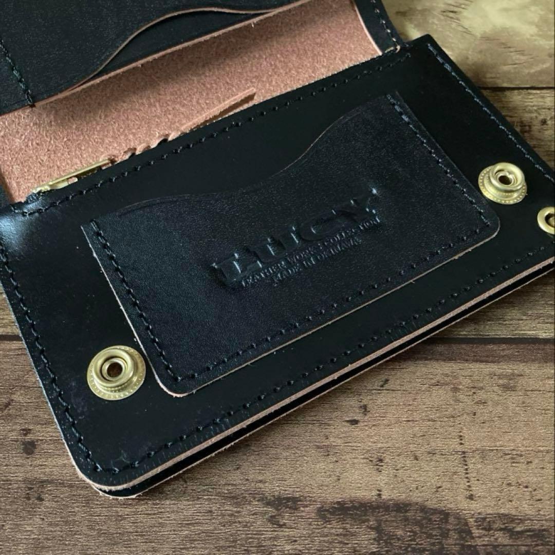 【999】北米ステアハイドトラッカーウォレット150【お札を折らずに収納】