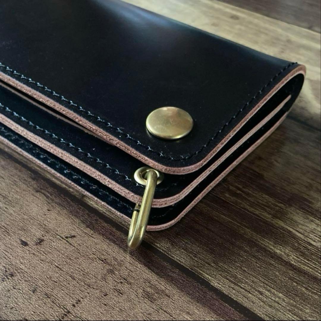 【999】北米ステアハイドトラッカーウォレット150【お札を折らずに収納】