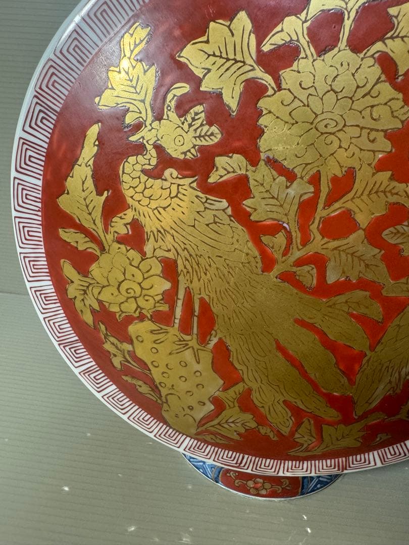 2553  金襴手　赤絵花鳥文　花瓶