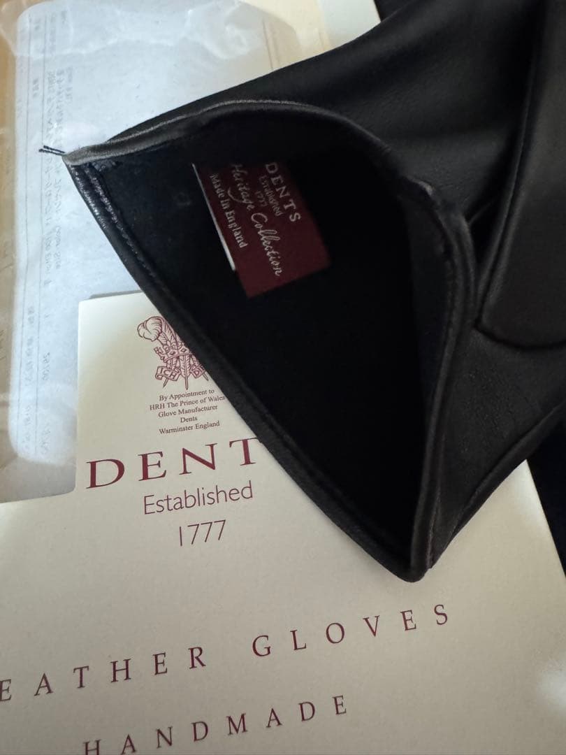 DENTS 羊革 レザー手袋 裏地無しブラック9（XL）