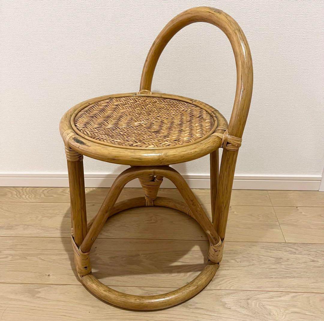 （極美品）ラタンドレッサー　スツール　鏡台　椅子　化粧台　家具