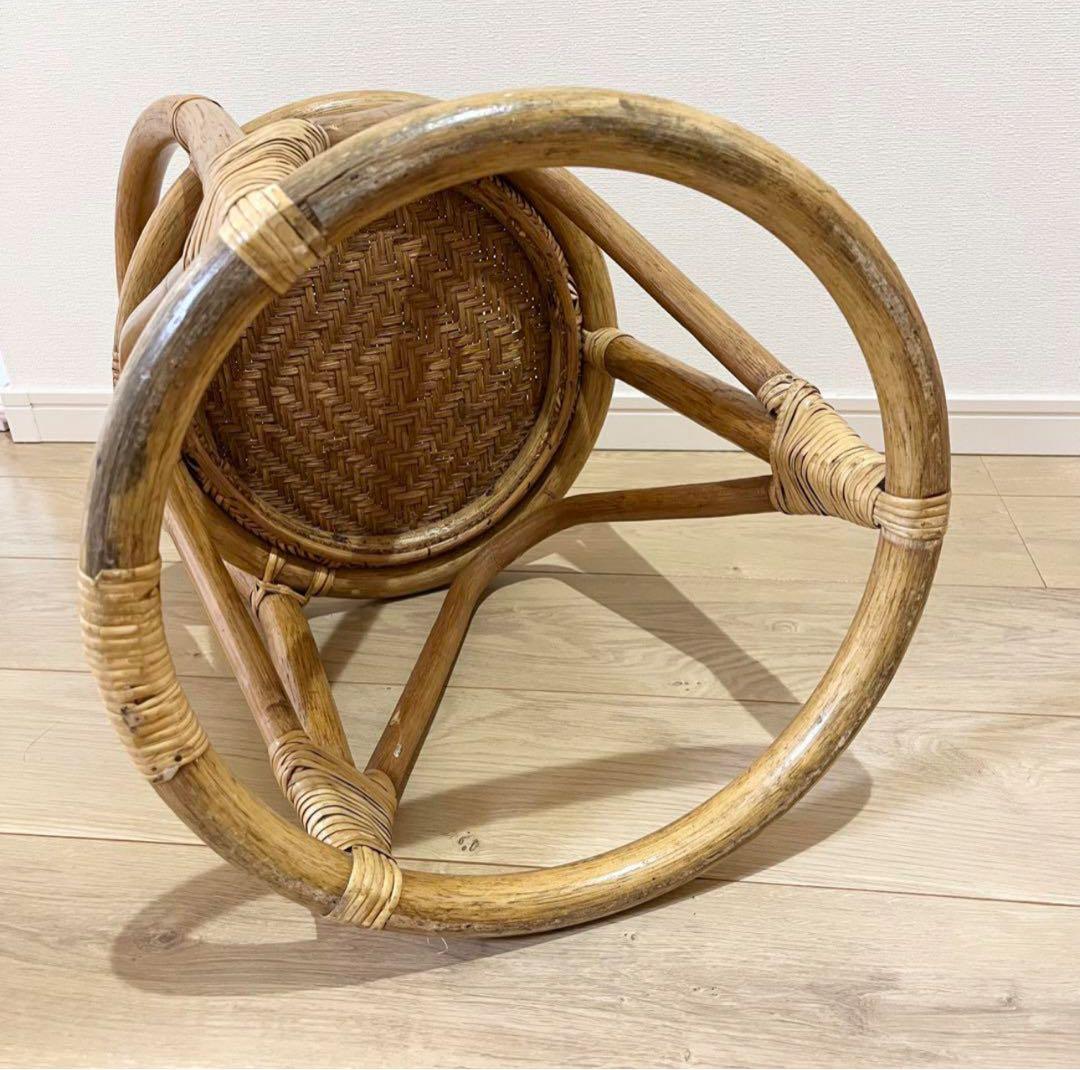 （極美品）ラタンドレッサー　スツール　鏡台　椅子　化粧台　家具