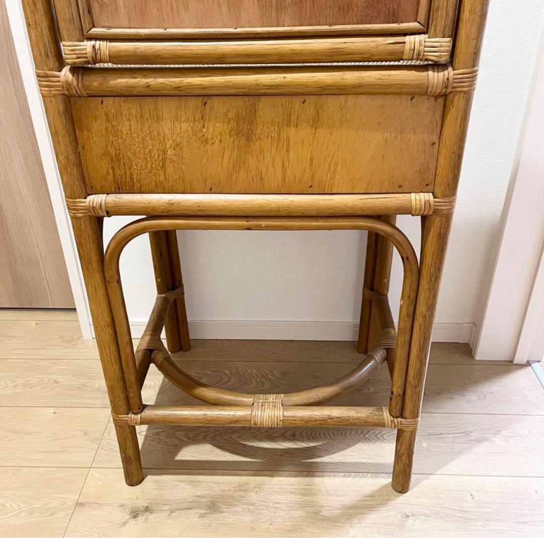 （極美品）ラタンドレッサー　スツール　鏡台　椅子　化粧台　家具