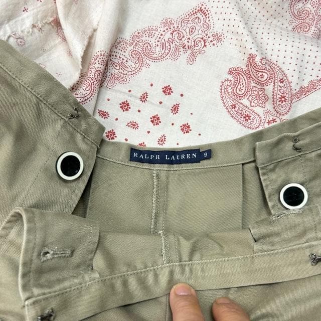 90s～00s Ralph Lauren 厚手チノ ワイドスカートパンツ 9