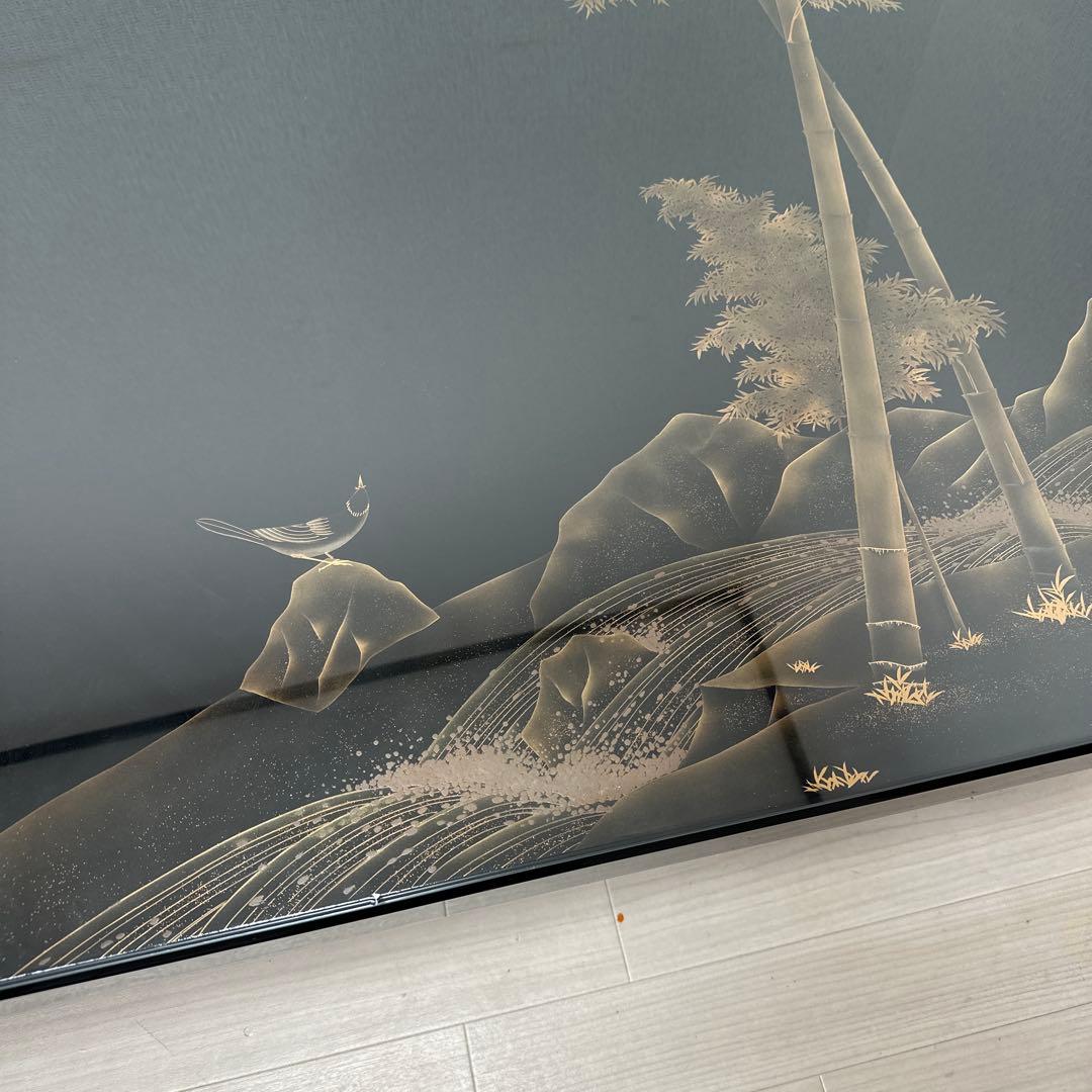 伝統工芸 輪島塗 浜高悦郎 乾漆椿蒔絵 金彩 座卓 座敷机 iso※