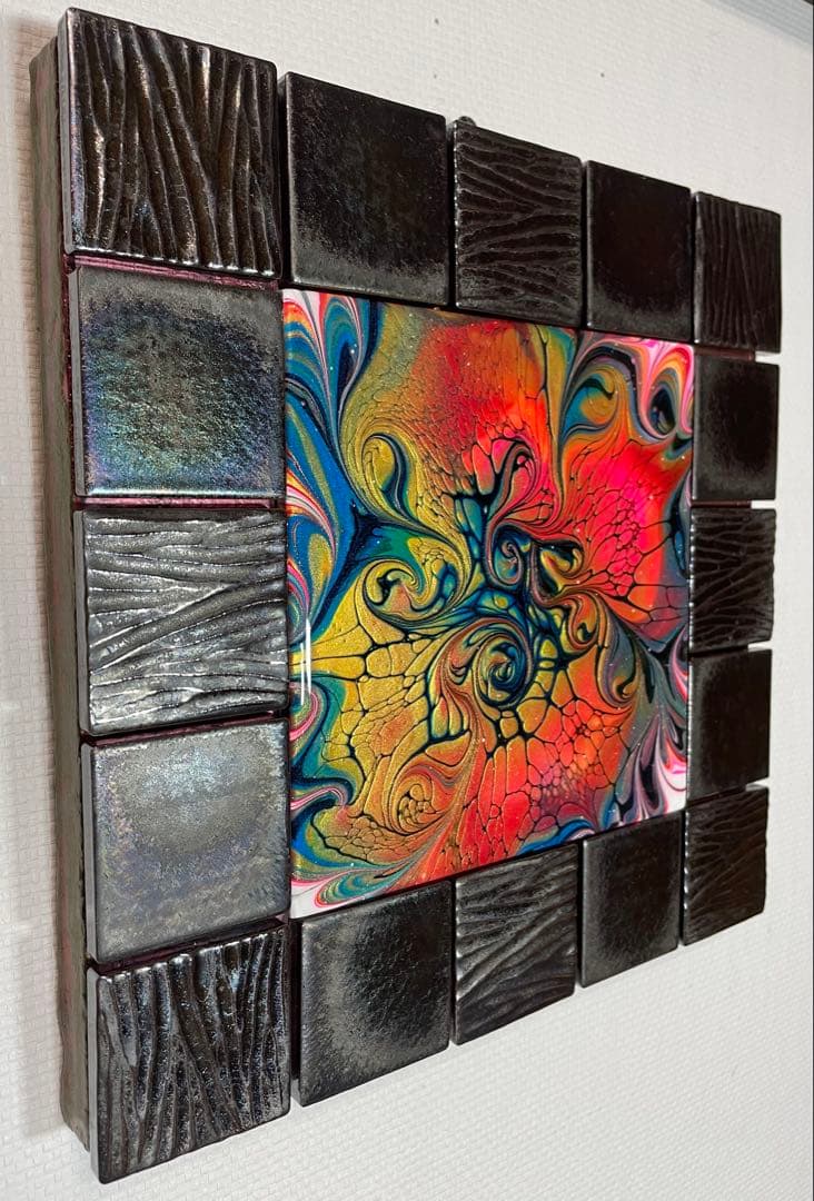 『千賀輝天』フルイドアート　現代アート　抽象画　アクリル画　ポーリングアート