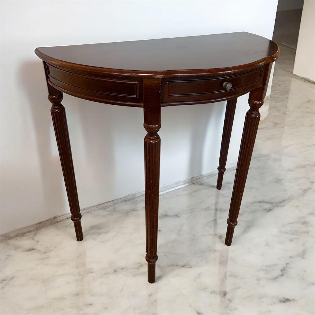 【本日限定】希少　アンティーク　ハーフムーンテーブル　コンソールテーブル 花台