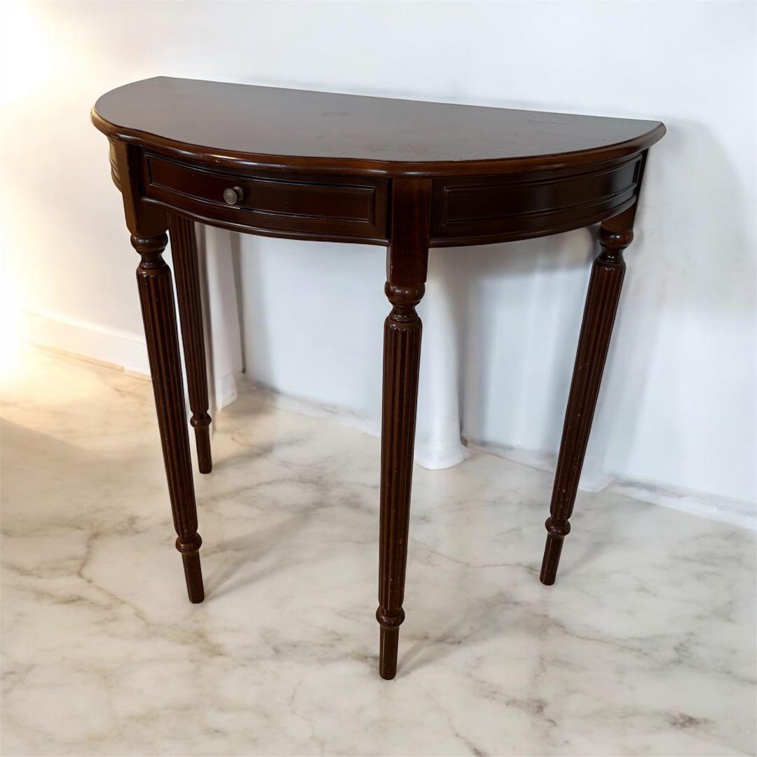 【本日限定】希少　アンティーク　ハーフムーンテーブル　コンソールテーブル 花台
