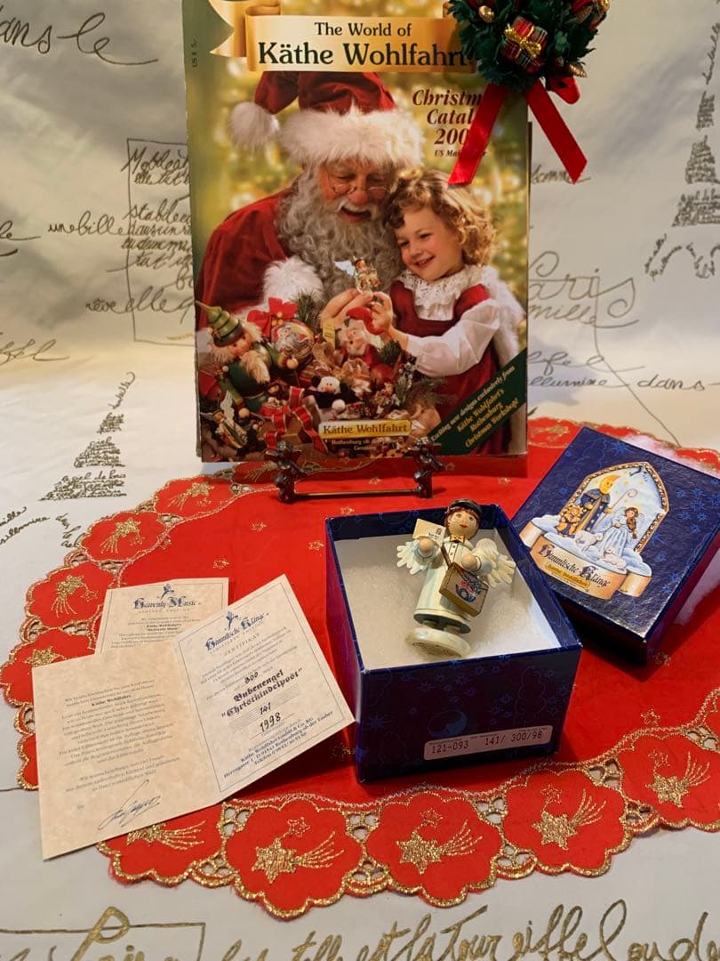 ドイツ製　木製人形　ケーテウォルファルト社の限定クリスマス天使の男の子郵便屋さん