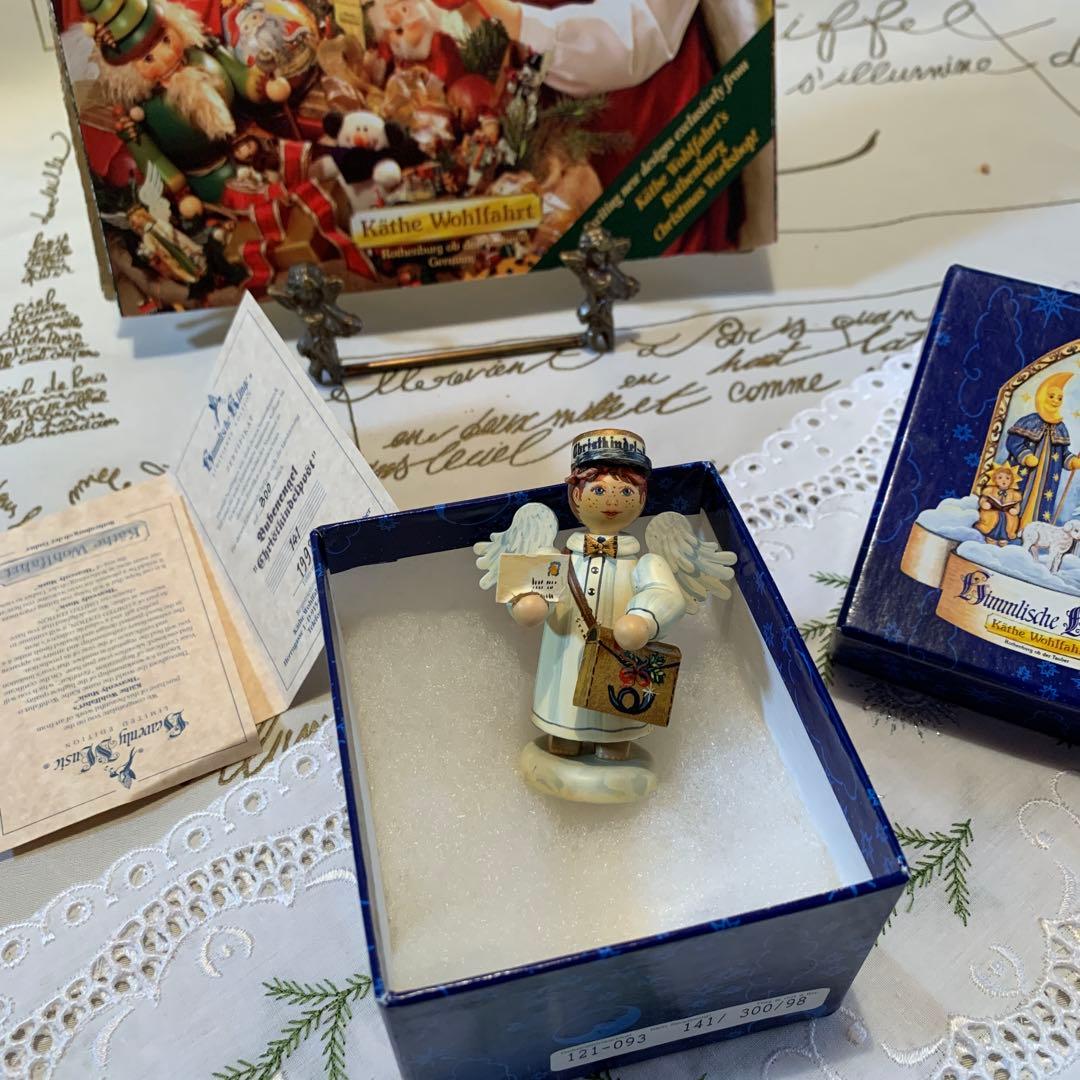 ドイツ製　木製人形　ケーテウォルファルト社の限定クリスマス天使の男の子郵便屋さん