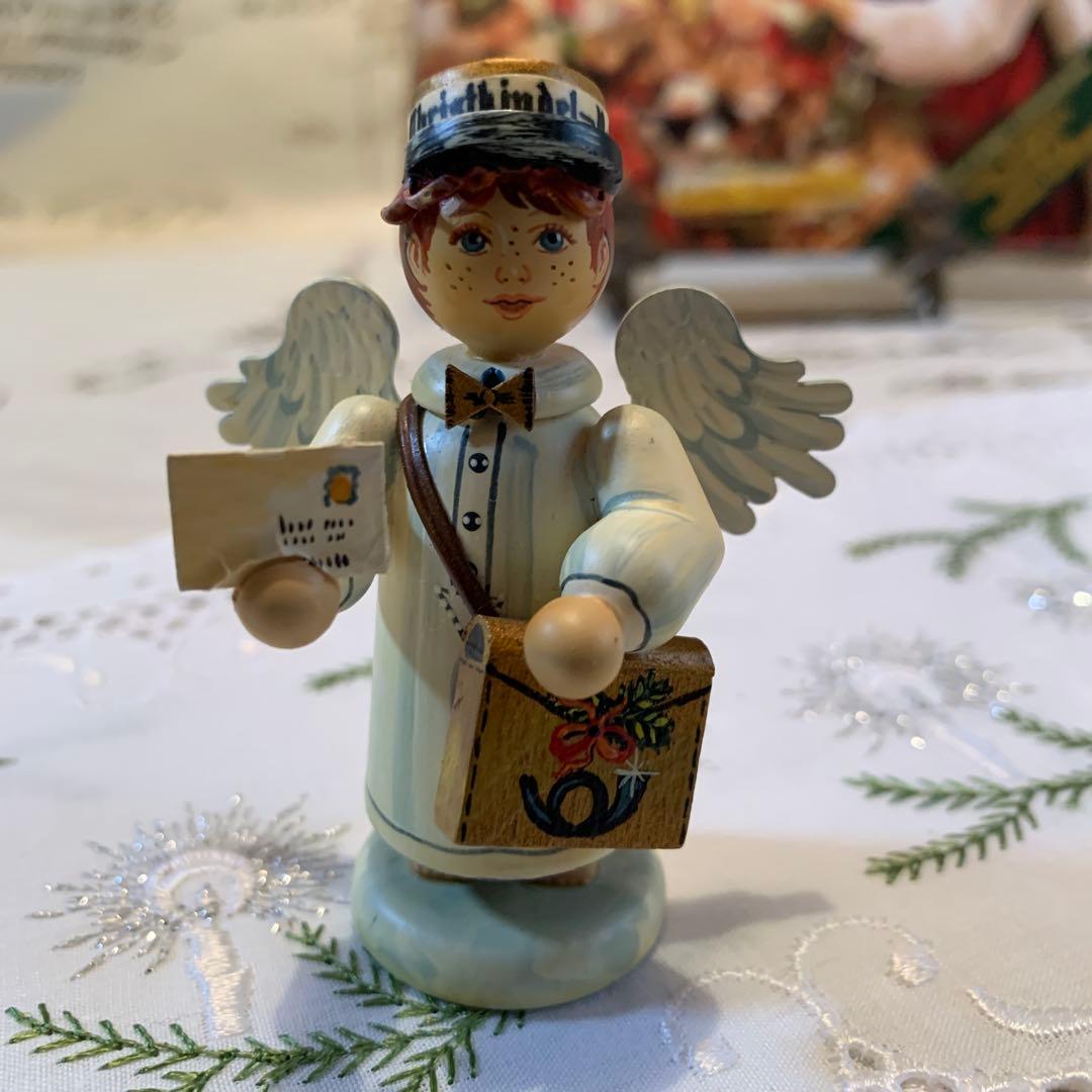 ドイツ製　木製人形　ケーテウォルファルト社の限定クリスマス天使の男の子郵便屋さん