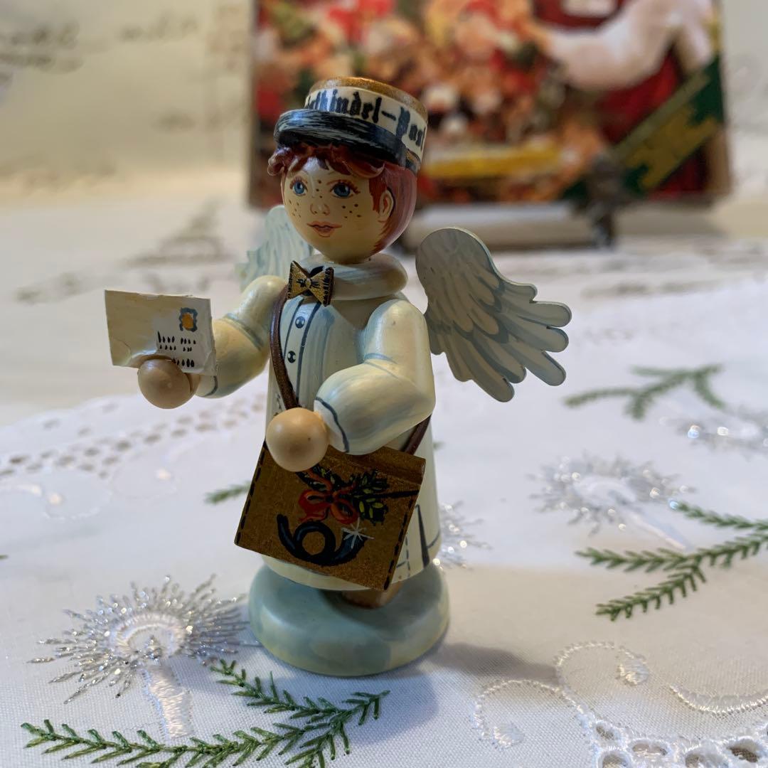 ドイツ製　木製人形　ケーテウォルファルト社の限定クリスマス天使の男の子郵便屋さん