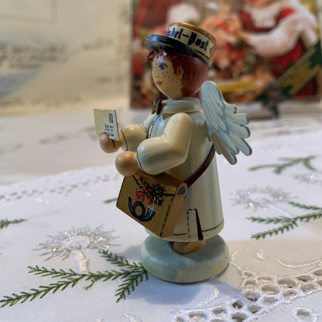ドイツ製　木製人形　ケーテウォルファルト社の限定クリスマス天使の男の子郵便屋さん